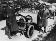 Mathis 7.5 hp of HG Cassie and Salmson of Armand Bovier at the Scottish Light Car Trial, 1922. Artist: Bill Brunell