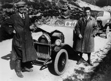 Mathis 7.5 hp of HG Cassie and Salmson of Armand Bovier at the Scottish Light Car Trial, 1922. Artist: Bill Brunell