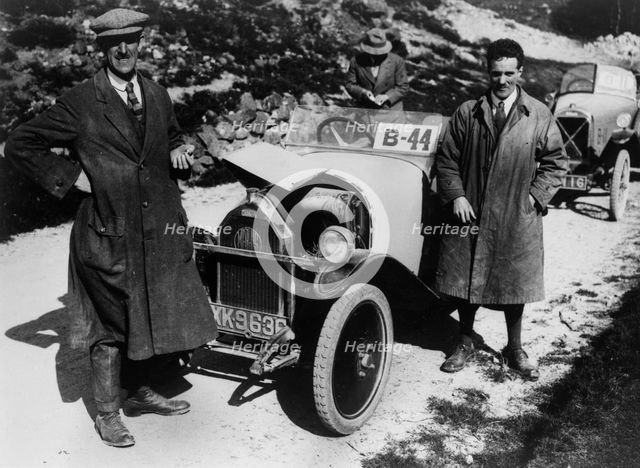 Mathis 7.5 hp of HG Cassie and Salmson of Armand Bovier at the Scottish Light Car Trial, 1922. Artist: Bill Brunell.