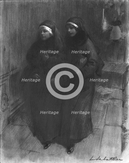''Matinales; le depart pour l'ambulance au petit jour', 1914. Creator: L Sabattier.