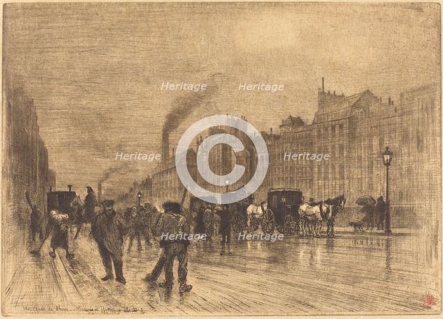 Matinée d'Hiver sur les Quais, 1883. Creator: Felix Hilaire Buhot.