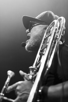 Matic Horns, Horace Andy & Dub Asante Band feat. Matic Horns, Jazz Café, London, Jul 2023. Creator: Annapaola Marchesani