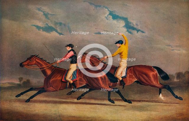 'Matilda Beating Mameluke, St. Leger, 1827', 1827. Artist: Benjamin Herring.