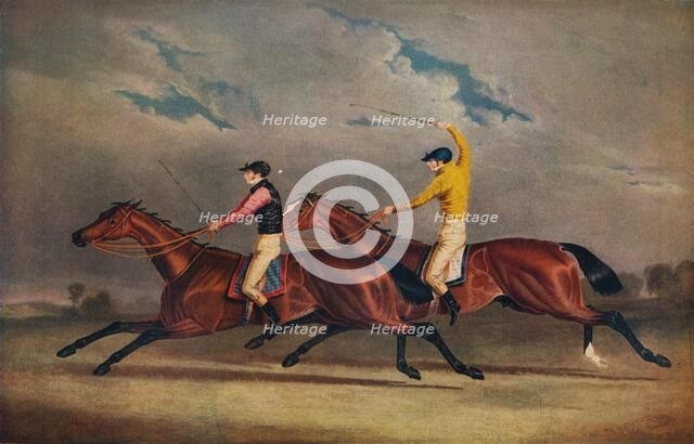 'Matilda Beating Mameluke, St. Leger, 1827', 1827. Artist: Benjamin Herring.