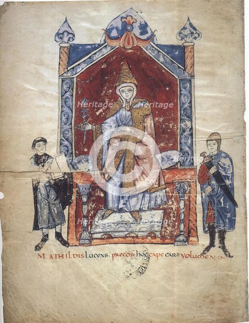 Matilda of Tuscany (From: Vita Mathildis di Donizone di Canossa), Between 1111 and 1115. Artist: Donizone di Canossa (active Early 12th cen.)