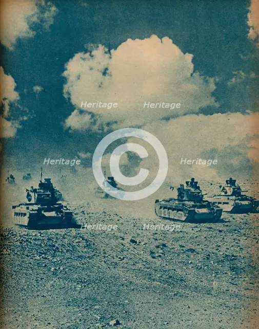 ''Matildas' Waltzing on the Desert Floor', 1942.  Artist: Unknown.