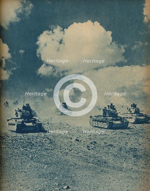 ''Matildas' Waltzing on the Desert Floor', 1942.  Artist: Unknown.