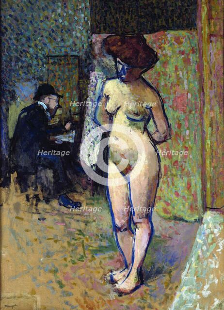 Matisse in the Manguin's studio, 1905. Creator: Marquet, Pierre-Albert (1875-1947).