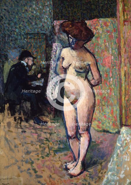 'Matisse Painting in the Studio of Manguin', 1904-1905. Artist: Albert Marquet