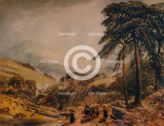 'Matlock Village: Gleaners Returning', 1849, (1935). Creator: Peter de Wint.