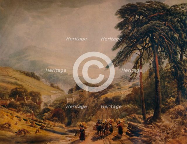 'Matlock Village: Gleaners Returning', 1849, (1935). Creator: Peter de Wint.