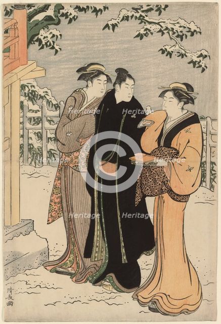 Matsuchi Hill after Snowfall, c. 1785. Creator: Torii Kiyonaga.