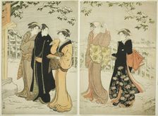 Matsuchi Hill after Snowfall, c. 1785. Creator: Torii Kiyonaga