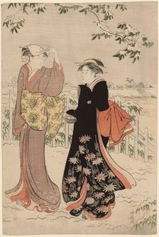 Matsuchi Hill after Snowfall, c. 1785. Creator: Torii Kiyonaga
