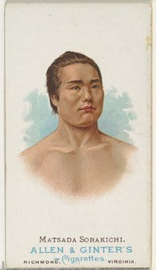Matsuda Sorakichi, Wrestler, from World's Champions, Series 1 (N28) for Allen & Ginter Cig..., 1887. Creator: Allen & Ginter
