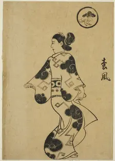 Matsukaze, from "Album of Courtesans (Keisei ehon)", c. 1700. Creator: Torii Kiyonobu I