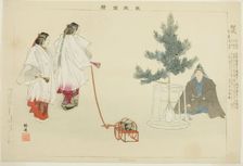 Matsukaze, from the series "Pictures of No Performances (Nogaku Zue)", 1898. Creator: Kogyo Tsukioka