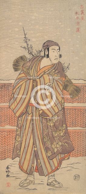 Matsumoto Sumezo as a Man in Winter Attire Standing in the Snow, ca. 1785-90. Creator: Katsukawa Shunko.