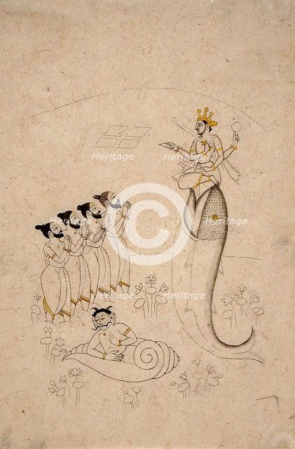 Matsya Avatar of Vishnu, between c1700 and c1725 or later. Creator: Unknown.