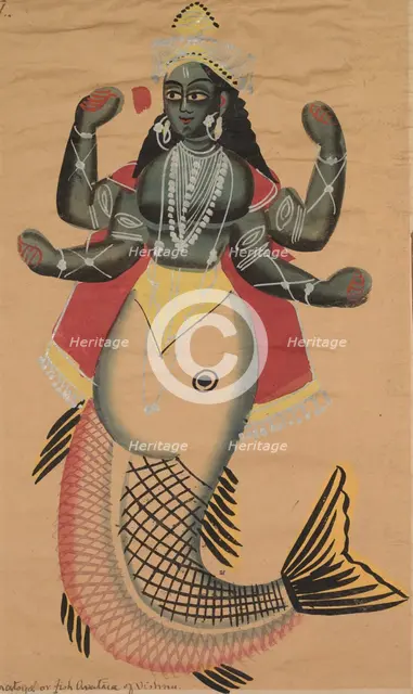 Matsya, Fish Avatara of Vishnu, 1800s. Creator: Unknown.