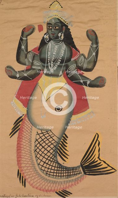 Matsya, Fish Avatara of Vishnu, 1800s. Creator: Unknown.