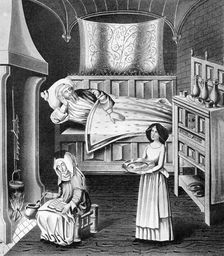 Matron and servant in the sick-chamber, c1470, (1910)
