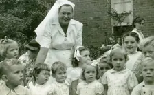 Matron Joan Gardner and children at St Monan's Hospital, 1952. Creator: Unknown