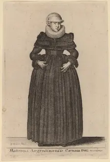 Matrona Argentinensis Caenam Dni Accedens e des Nymphs). Creator: Wenceslaus Hollar
