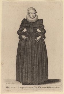 Matrona Argentinensis Caenam Dni Accedens e des Nymphs). Creator: Wenceslaus Hollar
