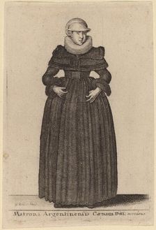 Matrona Argentinensis Caenam Dni Accedens e des Nymphs). Creator: Wenceslaus Hollar
