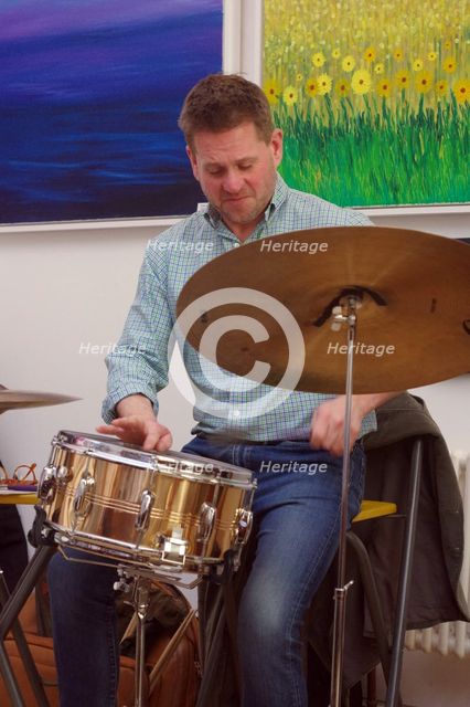 Matt Skelton, Sam Braysher Quartet, Clocktower Cafe Jazz Club, Croydon, London, March 2025. Creator: Brian O'Connor.