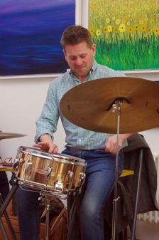 Matt Skelton, Sam Braysher Quartet, Clocktower Cafe Jazz Club, Croydon, London, March 2025. Creator: Brian O'Connor