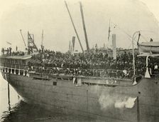 "Matteawan" Docking, Afternoon of June 9th Spanish-American War, 1898, (1899). Creator: Burr McIntosh