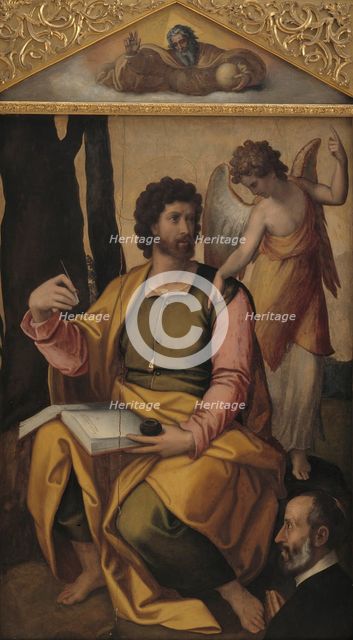Matthew the Evangelist with Benefactor, 1516-1547. Creator: Perino del Vaga.