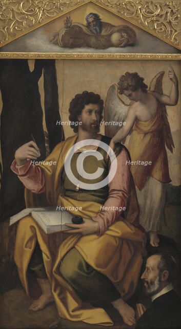 Matthew the Evangelist with Benefactor, 1516-1547. Creator: Perino del Vaga.