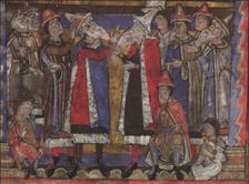 Matthew and the representatives of the twelve tribes of Israel (Gospels, formerly Dresden Ms. A 94), Artist: Anonymous