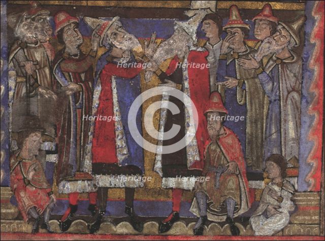 Matthew and the representatives of the twelve tribes of Israel (Gospels, formerly Dresden Ms. A 94), Artist: Anonymous  