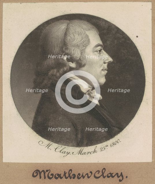 Matthew Clay, 1800. Creator: Charles Balthazar Julien Févret de Saint-Mémin.