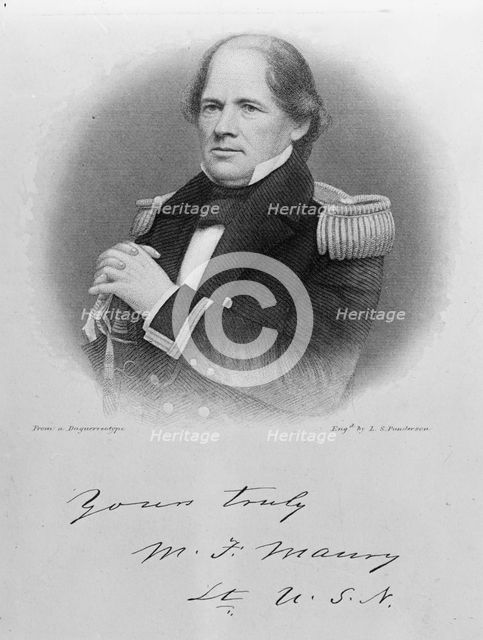 Matthew Fontaine Maury, U.S. Navy, c1850s, (1917).  Creator: Unknown.