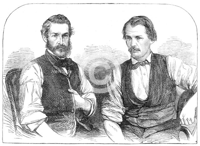 Matthew Montgomery and Louis Shelvin, the steward and cook of the Emily St. Pierre, 1862. Creator: Unknown.