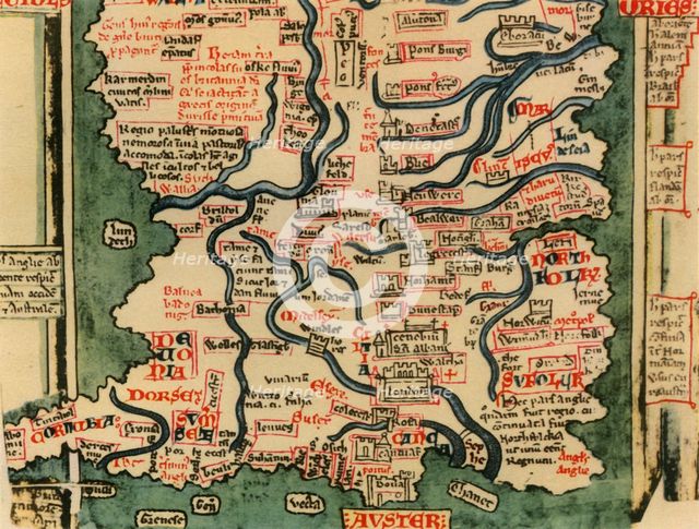 'Matthew Paris's Map of Great Britain, c.1250', (1944).  Creator: Matthew Paris.