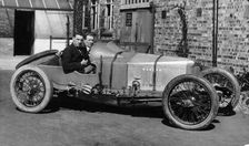 Matthew Park at the wheel of a Vauxhall 3 litre, 1922