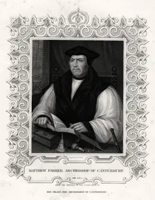 Matthew Parker, Archbishop of Canterbury 19th century. Artist: William Holl