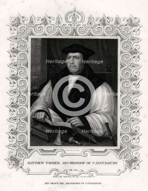 'Matthew Parker, Archbishop of Canterbury', 19th century. Artist: William Holl