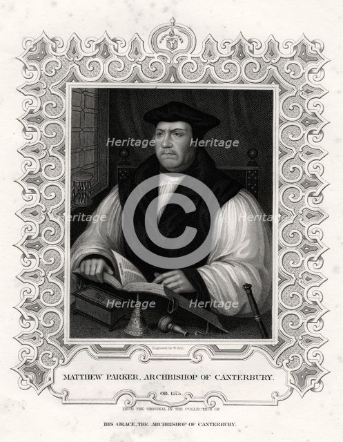 'Matthew Parker, Archbishop of Canterbury', 19th century. Artist: William Holl