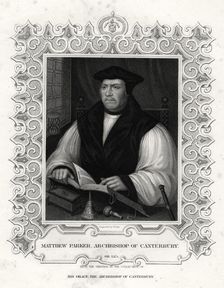 Matthew Parker, Archbishop of Canterbury 19th century. Artist: William Holl