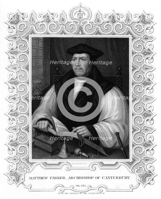 Matthew Parker, English prelate, 19th century. Artist: William Holl