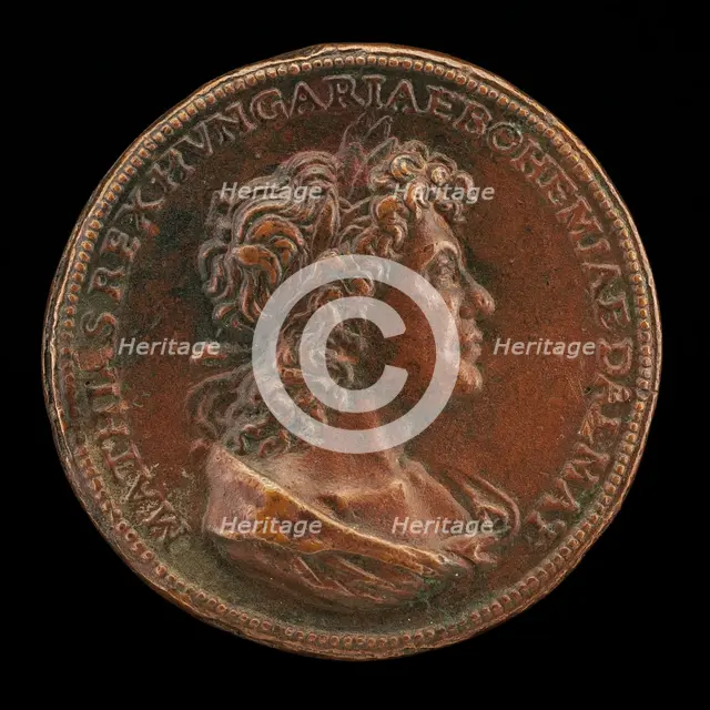 Matthias Corvinus, King of Hungary 1458-1490 [obverse], late 15th century. Creator: Unknown.
