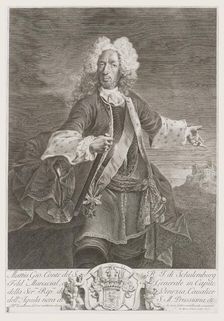Matthias Johann Graf von der Schulenburg (1661-1747), 1735. Creator: Pitteri, Marco (1702-1786)