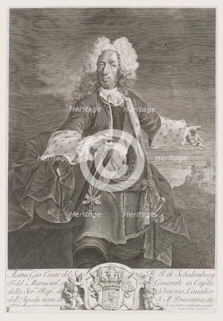 Matthias Johann Graf von der Schulenburg (1661-1747), 1735. Creator: Pitteri, Marco (1702-1786).
